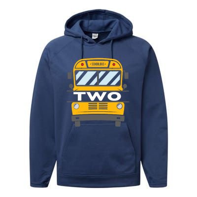 Two(2) Year Old 2nd Birthday School Bus Theme Party Performance Fleece Hoodie