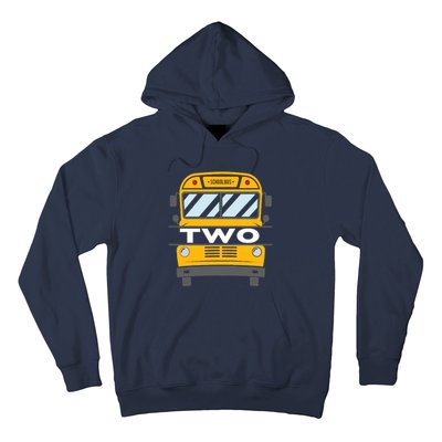 Two(2) Year Old 2nd Birthday School Bus Theme Party Hoodie