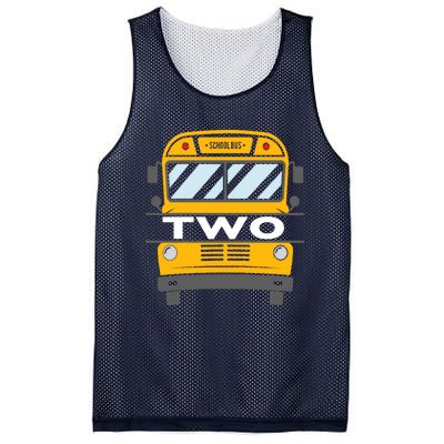 Two(2) Year Old 2nd Birthday School Bus Theme Party Mesh Reversible Basketball Jersey Tank