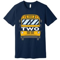 Two(2) Year Old 2nd Birthday School Bus Theme Party Premium T-Shirt