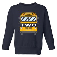 Two(2) Year Old 2nd Birthday School Bus Theme Party Toddler Sweatshirt