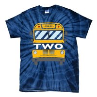 Two(2) Year Old 2nd Birthday School Bus Theme Party Tie-Dye T-Shirt