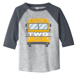 Two(2) Year Old 2nd Birthday School Bus Theme Party Toddler Fine Jersey T-Shirt