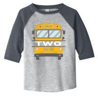 Two(2) Year Old 2nd Birthday School Bus Theme Party Toddler Fine Jersey T-Shirt