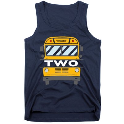 Two(2) Year Old 2nd Birthday School Bus Theme Party Tank Top