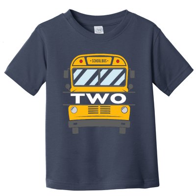 Two(2) Year Old 2nd Birthday School Bus Theme Party Toddler T-Shirt