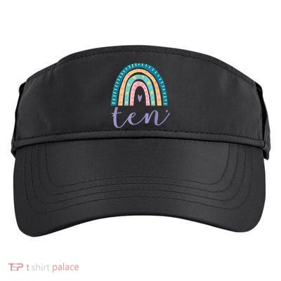 Ten Year Old Rainbow 10th Birthday Gifts For Girls 10 Bday Adult Drive Performance Visor