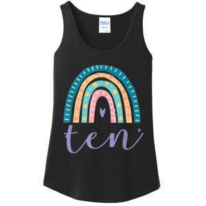 Ten Year Old Rainbow 10th Birthday Gifts For Girls 10 Bday Ladies Essential Tank