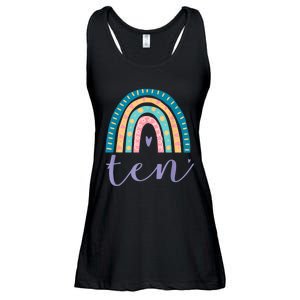 Ten Year Old Rainbow 10th Birthday Gifts For Girls 10 Bday Ladies Essential Flowy Tank