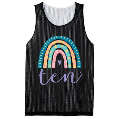 Ten Year Old Rainbow 10th Birthday Gifts For Girls 10 Bday Mesh Reversible Basketball Jersey Tank