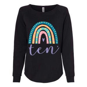 Ten Year Old Rainbow 10th Birthday Gifts For Girls 10 Bday Womens California Wash Sweatshirt