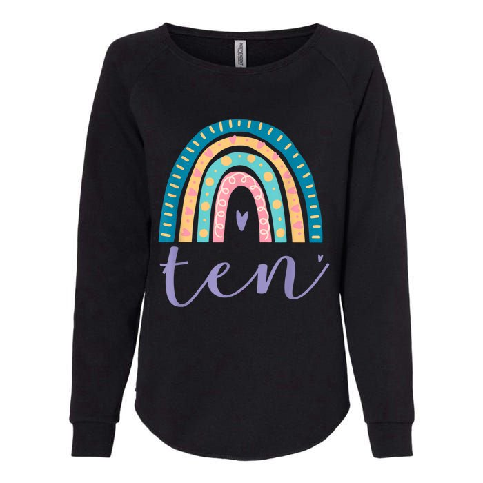 Ten Year Old Rainbow 10th Birthday Gifts For Girls 10 Bday Womens California Wash Sweatshirt