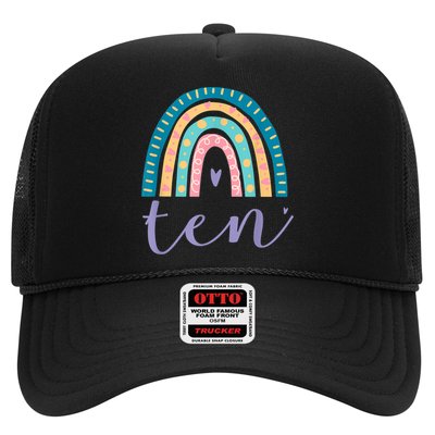 Ten Year Old Rainbow 10th Birthday Gifts For Girls 10 Bday Trucker Hat