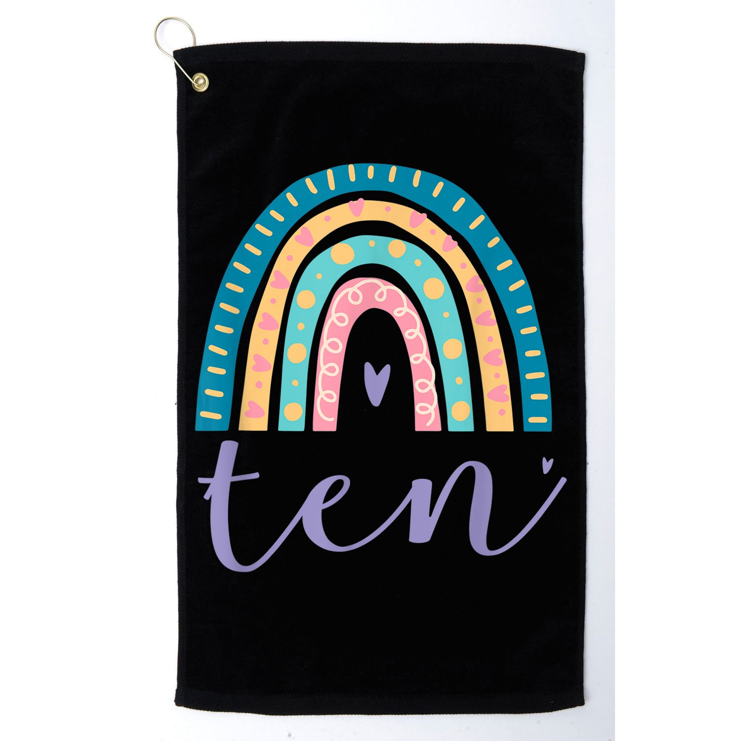 Ten Year Old Rainbow 10th Birthday Gifts For Girls 10 Bday Golf Towel