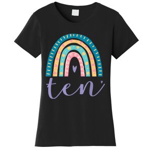 Ten Year Old Rainbow 10th Birthday Gifts For Girls 10 Bday Women's T-Shirt