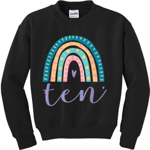 Ten Year Old Rainbow 10th Birthday Gifts For Girls 10 Bday Kids Sweatshirt