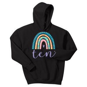 Ten Year Old Rainbow 10th Birthday Gifts For Girls 10 Bday Kids Hoodie