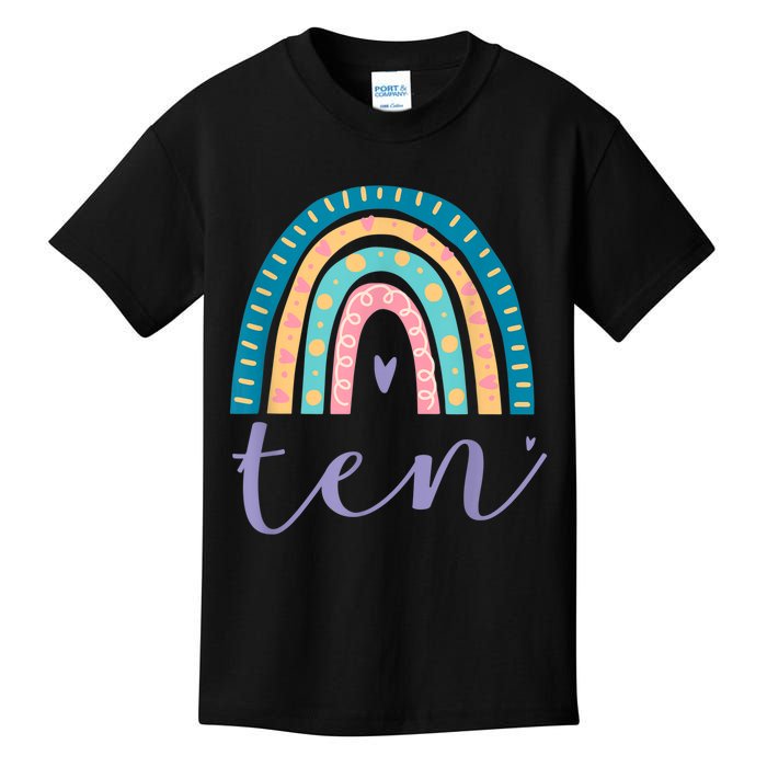 Ten Year Old Rainbow 10th Birthday Gifts For Girls 10 Bday Kids T-Shirt