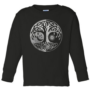 Tree Yggdrasil Of Life Viking Norway Runes Symbol Norse Rune Toddler Long Sleeve Shirt