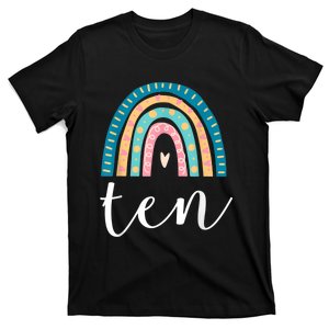 Ten Year Old Rainbow 10th Birthday Gifts For Girls 10 Bday T-Shirt