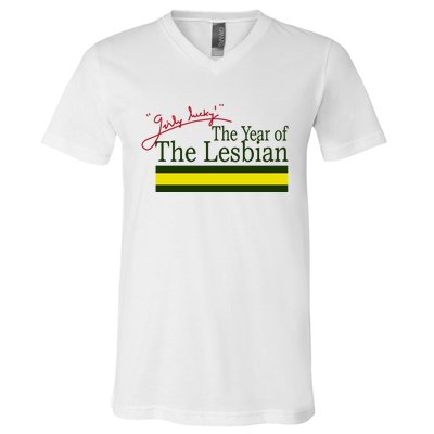 The Year Of The Lesbian Girly Lucky V-Neck T-Shirt