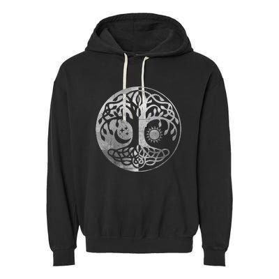 Tree Yggdrasil Of Life Viking Norway Runes Symbol Norse Rune Garment-Dyed Fleece Hoodie