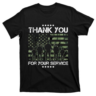 Thank You Patriotic Veteran Memorial Day USA Camouflage T-Shirt