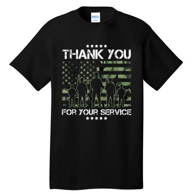 Thank You Patriotic Veteran Memorial Day USA Camouflage Tall T-Shirt