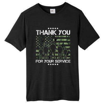 Thank You Patriotic Veteran Memorial Day USA Camouflage Tall Fusion ChromaSoft Performance T-Shirt