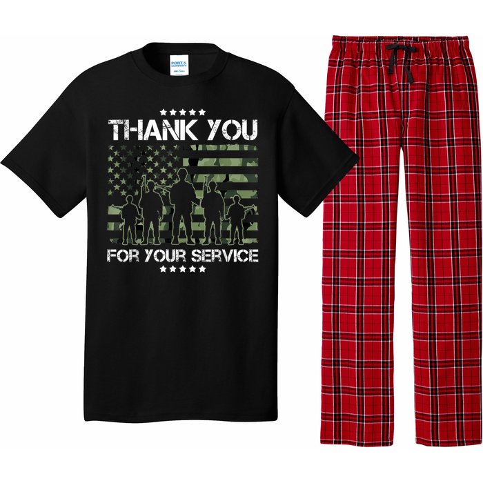 Thank You Patriotic Veteran Memorial Day USA Camouflage Pajama Set