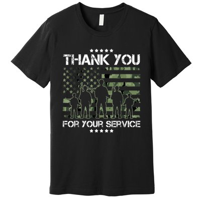 Thank You Patriotic Veteran Memorial Day USA Camouflage Premium T-Shirt