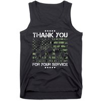 Thank You Patriotic Veteran Memorial Day USA Camouflage Tank Top