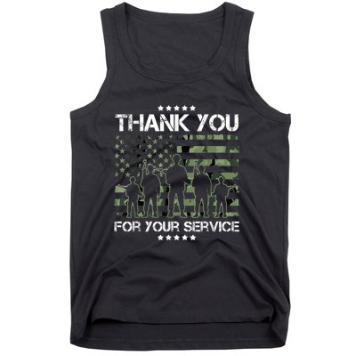 Thank You Patriotic Veteran Memorial Day USA Camouflage Tank Top