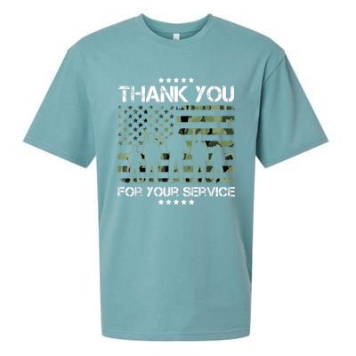 Thank You Patriotic Veteran Memorial Day USA Camouflage Sueded Cloud Jersey T-Shirt