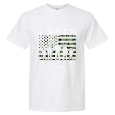 Thank You Patriotic Veteran Memorial Day USA Camouflage Garment-Dyed Heavyweight T-Shirt