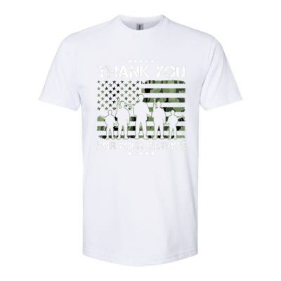 Thank You Patriotic Veteran Memorial Day USA Camouflage Softstyle CVC T-Shirt