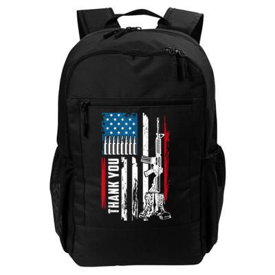 Thank You Patriotic Men Memorial Day 4th Of July US Flag Backpack