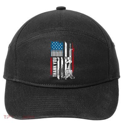 Thank You Patriotic Men Memorial Day 4th Of July US Flag 7-Panel Snapback Hat