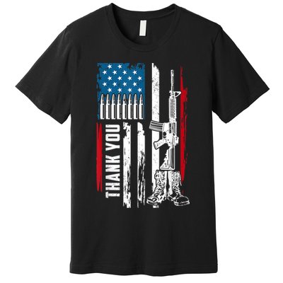 Thank You Patriotic Men Memorial Day 4th Of July US Flag Premium T-Shirt