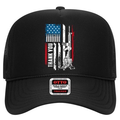 Thank You Patriotic Men Memorial Day 4th Of July US Flag Trucker Hat