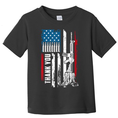 Thank You Patriotic Men Memorial Day 4th Of July US Flag Toddler T-Shirt