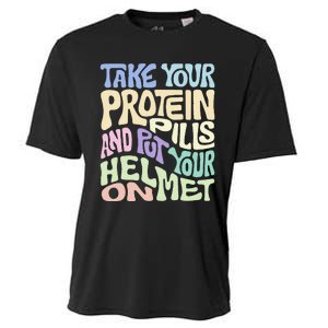 Take Your Protein Pills And Put Your Helmet On Cooling Performance Crew T-Shirt