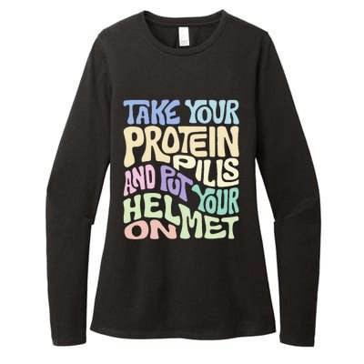 Take Your Protein Pills And Put Your Helmet On Womens CVC Long Sleeve Shirt