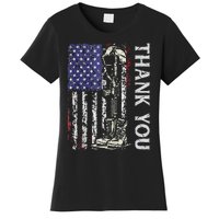 Thank You Patriotic Memorial Day 4th Of July US Flag Women's T-Shirt