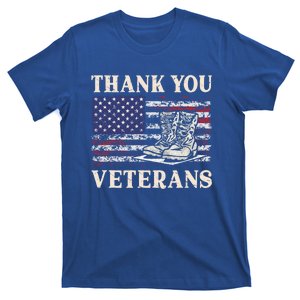 Thank You Patriotic Veteran Memorial Day 4th Of July Us Flag Gift T-Shirt