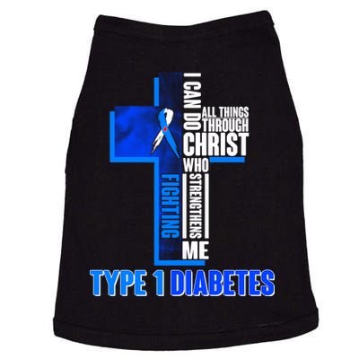 Type 1 Diabetes Awareness Warrior Cross Doggie Tank