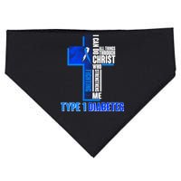 Type 1 Diabetes Awareness Warrior Cross USA-Made Doggie Bandana