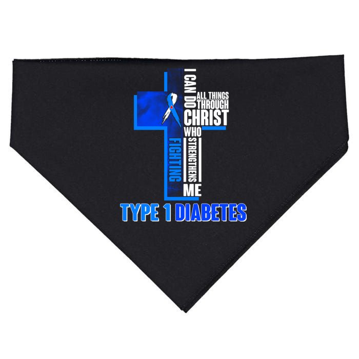 Type 1 Diabetes Awareness Warrior Cross USA-Made Doggie Bandana