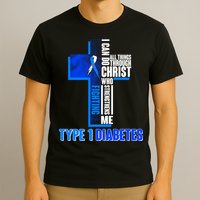 Type 1 Diabetes Awareness Warrior Cross T-Shirt