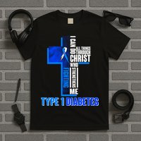 Type 1 Diabetes Awareness Warrior Cross T-Shirt